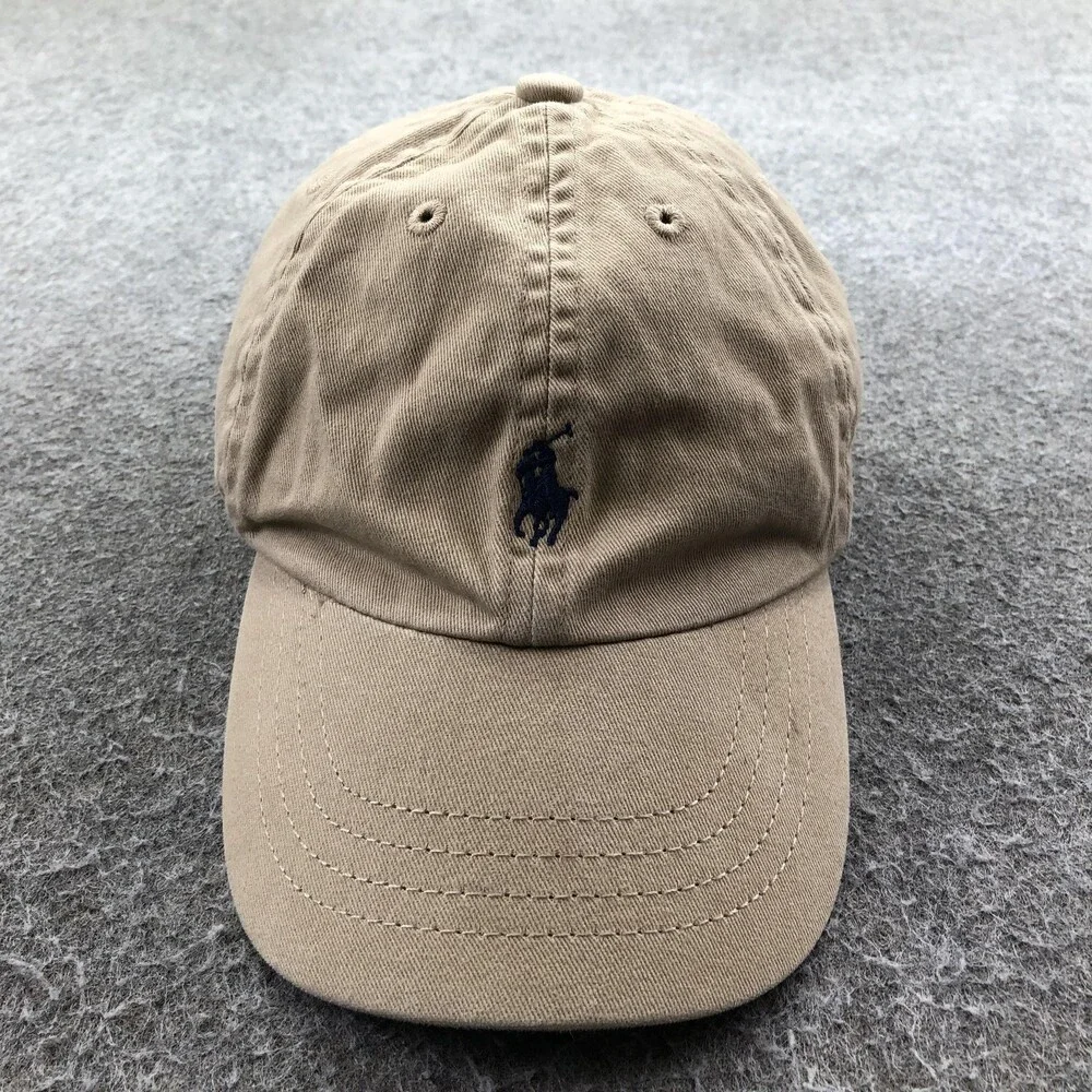Polo Ralph Lauren Hat Cap Strap Back Boys One Size Beige Twill Embroidered Pony